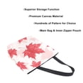 thumbnail image 3 of Open Top Canvas Tote Bag with Zipper Reusable Shopping Bag 13.5x15" Roomy Carryall Red Maple Leaves Pattern, 3 of 9