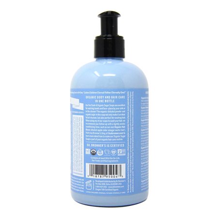 Dr. Bronners Organic Sugar Liquid Soap Unscented - 12 Fl Oz (355 Ml)