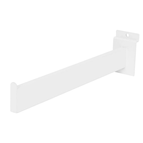 SSWBasics 12 inch Dimensional Straight White Faceout for Slatwall - Case of 25
