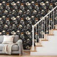 thumbnail image 3 of Peel and Stick Wallpaper Seamless Skulls Flowers Gothic Style Decor Self Adhesive Removable Renter Friendly Contact Paper for Bedroom 24in x 118in, 3 of 8