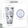 thumbnail image 4 of Daiia Sea Animal Printed 20oz Insulated Coffee Cup with Straw Topper, Fully Spill Proof Travel Coffee Mug, Stainless Steel Tumbler for Work Home Outdoor Car-Straw Three-piece Set, 4 of 8