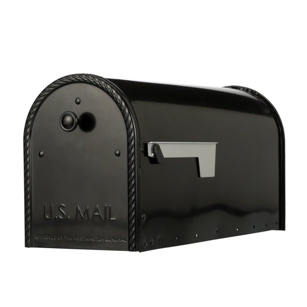Gibraltar Mailboxes Edwards Large, Steel, Post Mount Mailbox, Black
