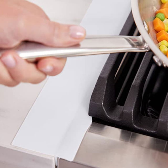 HAMPPLIES 4Set Multipurpose Stove Filler Covers White Silicone for Kitchen Counter Protection