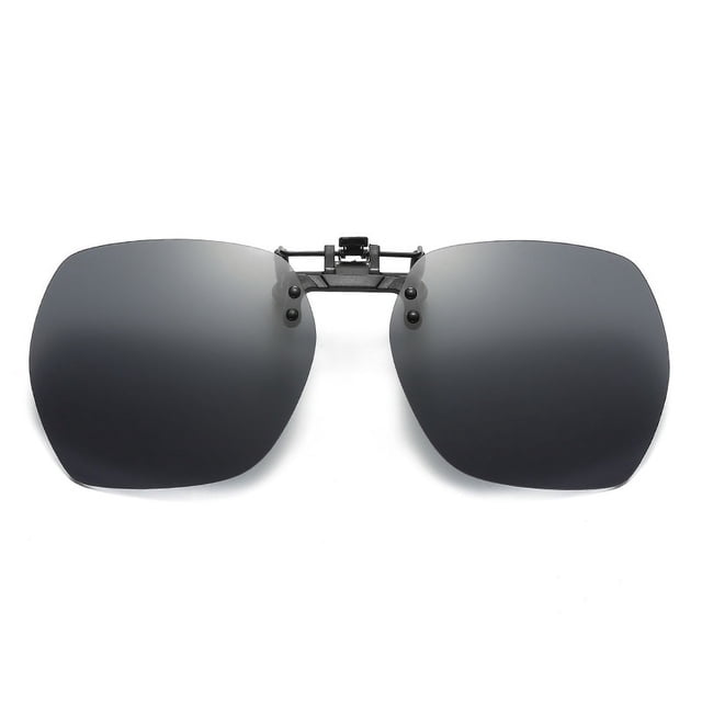 Gafas de sol polarizadas con clip en gafas graduadas, copos negros y grises, para hombres y mujeres, ajuste compacto y no abatible JM
