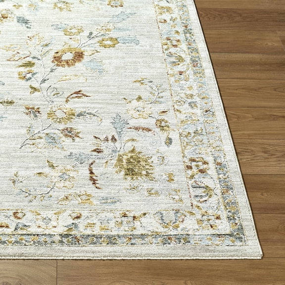 Hauteloom Yazid Living Room, Bedroom Area Rug - Contemporary - Light Gray, Ivory, Cream - 10' x 13'11"