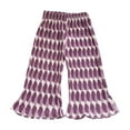 thumbnail image 2 of Toddler Pants Kids Summer Lightweight Wide Leg Print Trousers Stylish Girls Purple 4-5 Years, 2 of 5