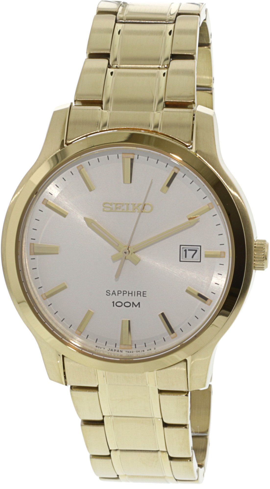 Seiko Men's SGEH70 Gold StainlessSteel Japanese Quartz Dress Watch