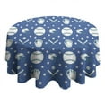 thumbnail image 4 of Baseball Stars Pattern Round Tablecloth 60"x60",Wrinkle Wipeable Table Cloth for Kitchen Dining Room Picnic Patio Party, 4 of 6