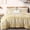 Pale Orange/White, variant on Chezmoi Collection 4-Piece Cotton Clip Jacquard Comforter Set Queen, Boho Chic Textured Tufted Basketweave Striped Bedding with Textured Woven Pillow Cushion, White
