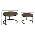 Lavish Home Living Room 2-Piece Round Wooden Coffee Table Set, Small ...