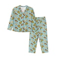 thumbnail image 1 of Balery Hot Dog Pizza Conjunto de Pijama con Estampado para Mujer, Conjunto de Dos Piezas con Manga Larga, Ropa de Dormir Suave con Bolsillos, Pijamas Cómodos-Medium, 1 of 7