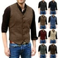 thumbnail image 5 of Men's Casual Slim-Fit Suit Vest, Khaki, Size L, 5 of 5