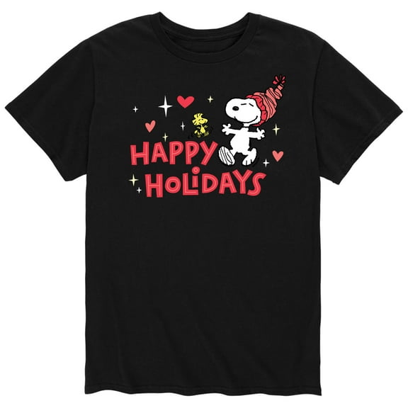 Peanuts - Snoopy Woodstock Happy Holidays - Men's Short Sleeve Graphic T-Shirt