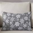 thumbnail image 3 of Grey Snowflake Christmas Throw Pillow Cover 20 x 36 Inch Decorative Pillow Cover Xmas Winter Abstract Art Lumbar Pillowcase Seasonal Rectangle Cushion Case for Couch Sofa Bed Living Room, 3 of 7