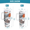 thumbnail image 6 of Yayeee 40oz Stainless Steel Tumbler with Straw and Handle Double-Wall Insulated Travel Water Bottle, Gray Snow Houses, 6 of 8