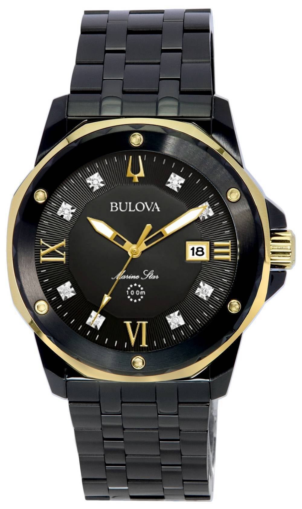 Bulova Men's Marine Star Wrist Watch - Black IP Stainless Bulova Men's Marine Star Wrist Watch - Black IP Stainless