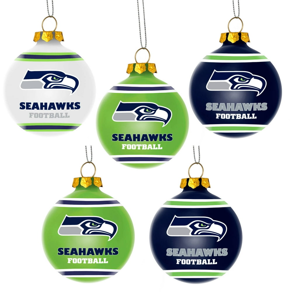 Forever Collectibles NFL 5Pack Shatterproof Ball Ornaments, Seattle