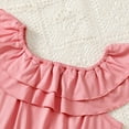 thumbnail image 4 of Kucnuzki Kids Girl Clothes 9T Spring Summer Dress 10T Bow Sleeveless Lotus Leaf Layer Upper Classic Cute Little Floral Printing Sundress Pink 7-8 Years, 4 of 7