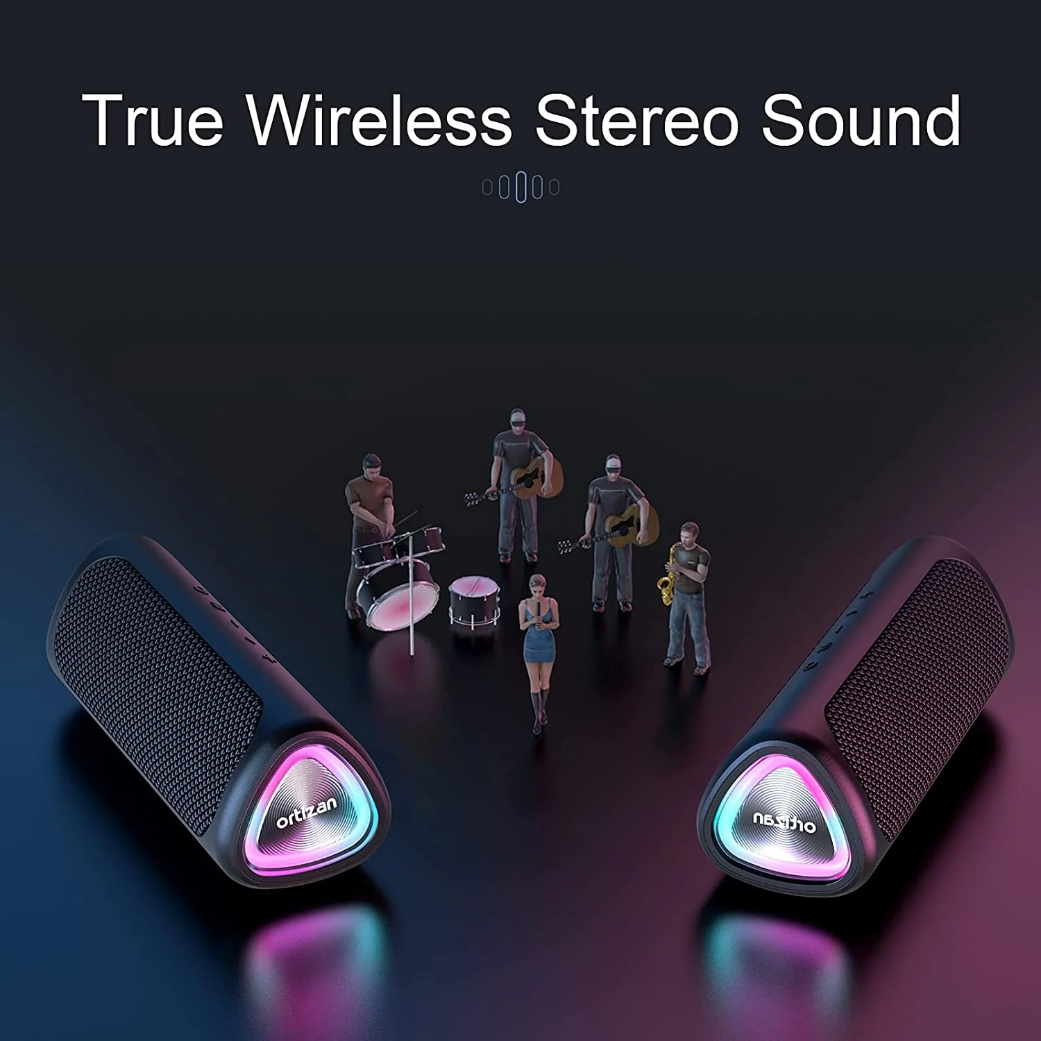 M7 Bluetooth Speaker, IPX7 Waterproof, 24W Loud Stereo Sound, Portable Wireless Outdoor Speaker for Parties, Travel, and Home