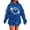 Blue2, variant on Sweatshirts for Womens Ladies Letter Leaf Printed Round Neck Long Sleeve Loose Fit Pullover Blouses Blue2,2XS