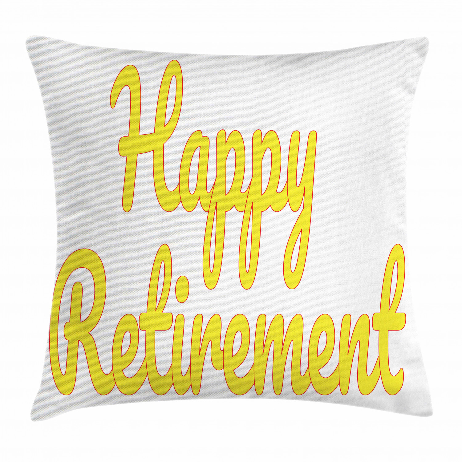 Retirement Party Throw Pillow Cushion Cover, Calligraphy Happy