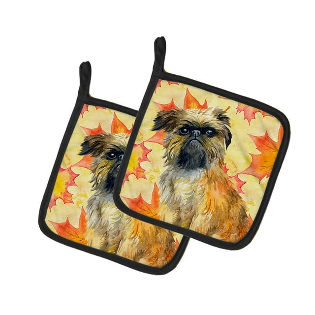 Carolines Treasures BB9948PTHD Brussels Griffon Automne Paire de Porte-Pots