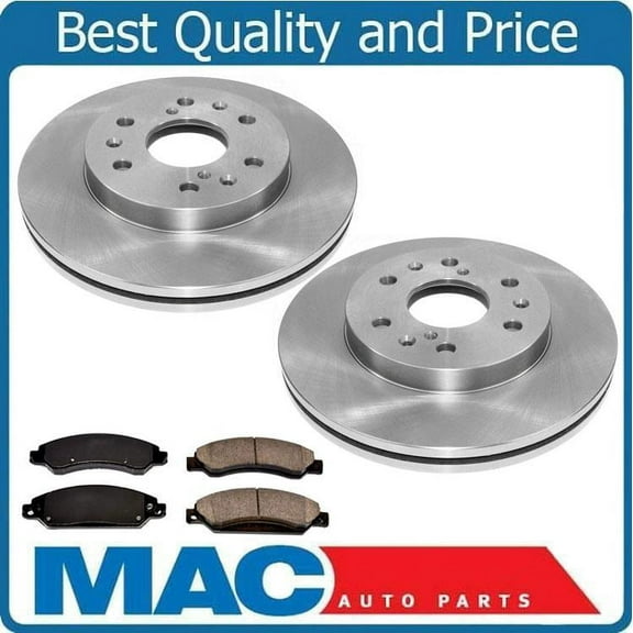 for 05-07 Silverado 1500 Ft Brake Rotors Ceramic Pads NO H/D W/ Rear Drum Brakes