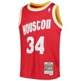 thumbnail image 2 of Youth Mitchell & Ness Red Hakeem Olajuwon Houston Rockets 1996/97 Hardwood Classics Swingman Jersey, 2 of 3