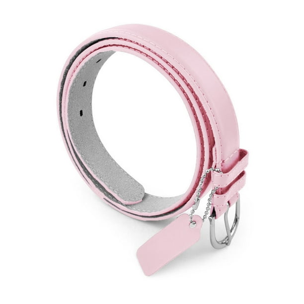 Belle Donne Belle Donne Women S Skinny Thin Belts 1in Bonded Leather Dress Belt Metal Buckle Light Pink Walmart Com Walmart Com