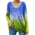 thumbnail image 1 of TWZH Women Gradient Print Crew Neck Shirt, 1 of 2