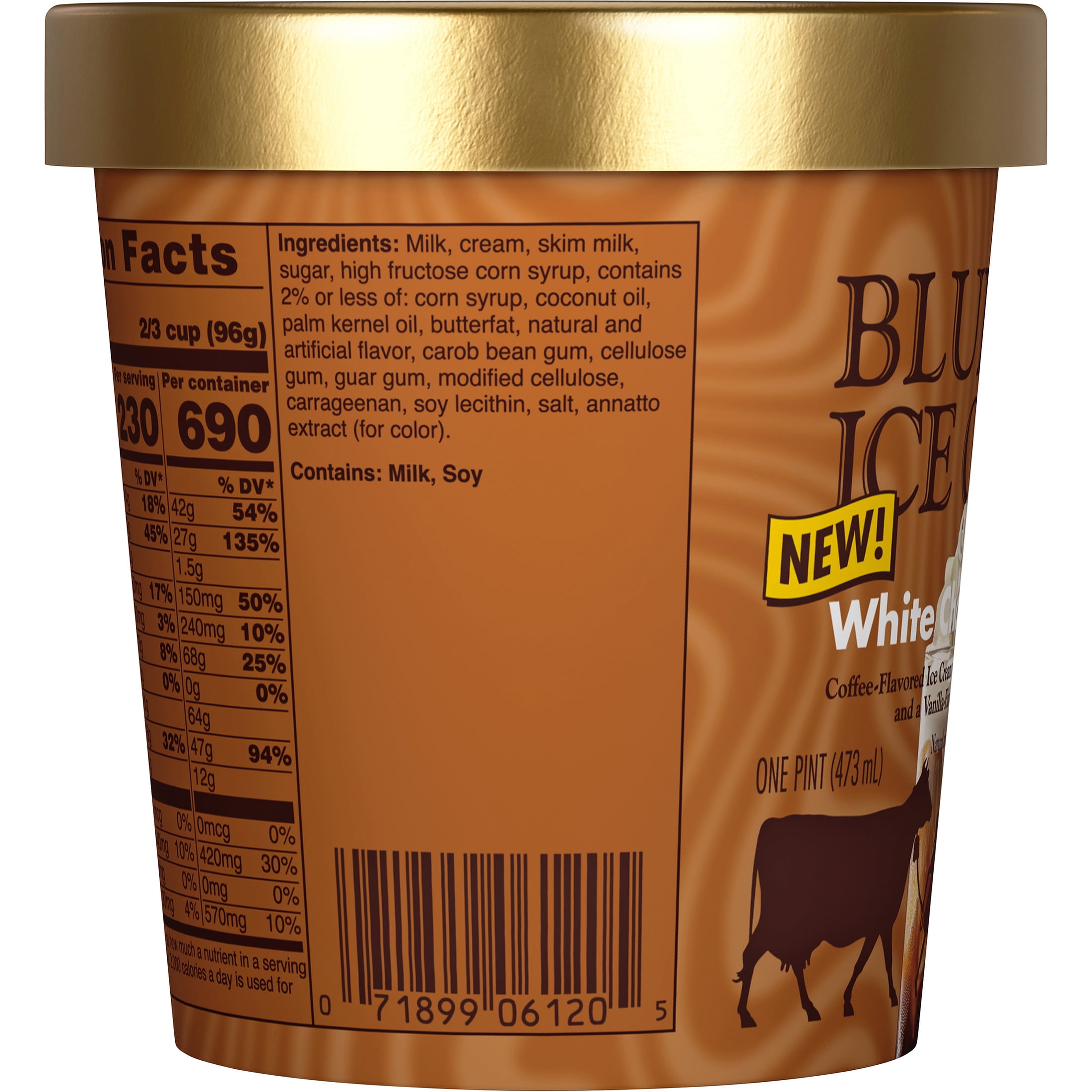 Blue Bell White Chocolate Mocha Ice Cream Pint, 16 fl oz