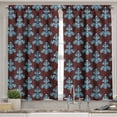 thumbnail image 2 of Ambesonne Brown Blue Valance & Curtain, Victorian Foliage, 55"x30", Brown Blue, 2 of 7
