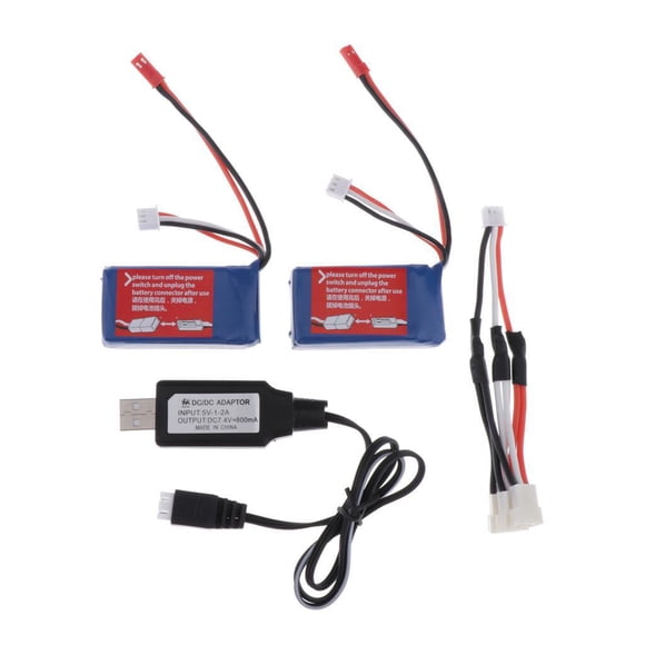 Vogacara Cable de cargador Usb de batería de 7,4 v 1100 mah para Wltoys RC piezas de coche accesorio Kits de construcción modelo