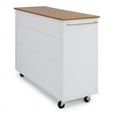 thumbnail image 3 of Homestyles 51"W Storage Plus Off White Wood Kitchen Cart, 3 of 9