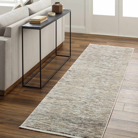 Hauteloom Apria Hallway, Kitchen Runner Rug - Contemporary - Natural Gray, Taupe, Smoke - 2'7" x 9'