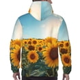 thumbnail image 7 of Pofeuu Sunlit Sunflower Field Print Mens Casual Hooded Collar Drawstring Hoodies Pullover Sweatshirts Casual Long Sleeve Shirts-3X-Large, 7 of 7