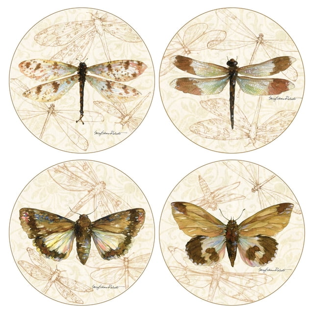 Hermosos Posavasos Absorbentes Con Alas De Mariposa Y Libélula Para Bebidas