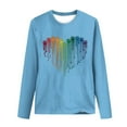 thumbnail image 4 of Pimelu Valentines Day Shirts Women Womens Valentines Day Tops Fashion Tie Dye Dog Paws Heart Print Pullover Sweatshirts Spring Ladies Crewneck Long Sleeve Tee Shirts, 4 of 5