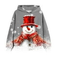 thumbnail image 2 of GERsome Kids Christmas Pullover Hoodie Cute Christmas Snowman Print Hooded Sweatshirt for Boys or Girls 4-14 Years (Size 9-10 Years), 2 of 3
