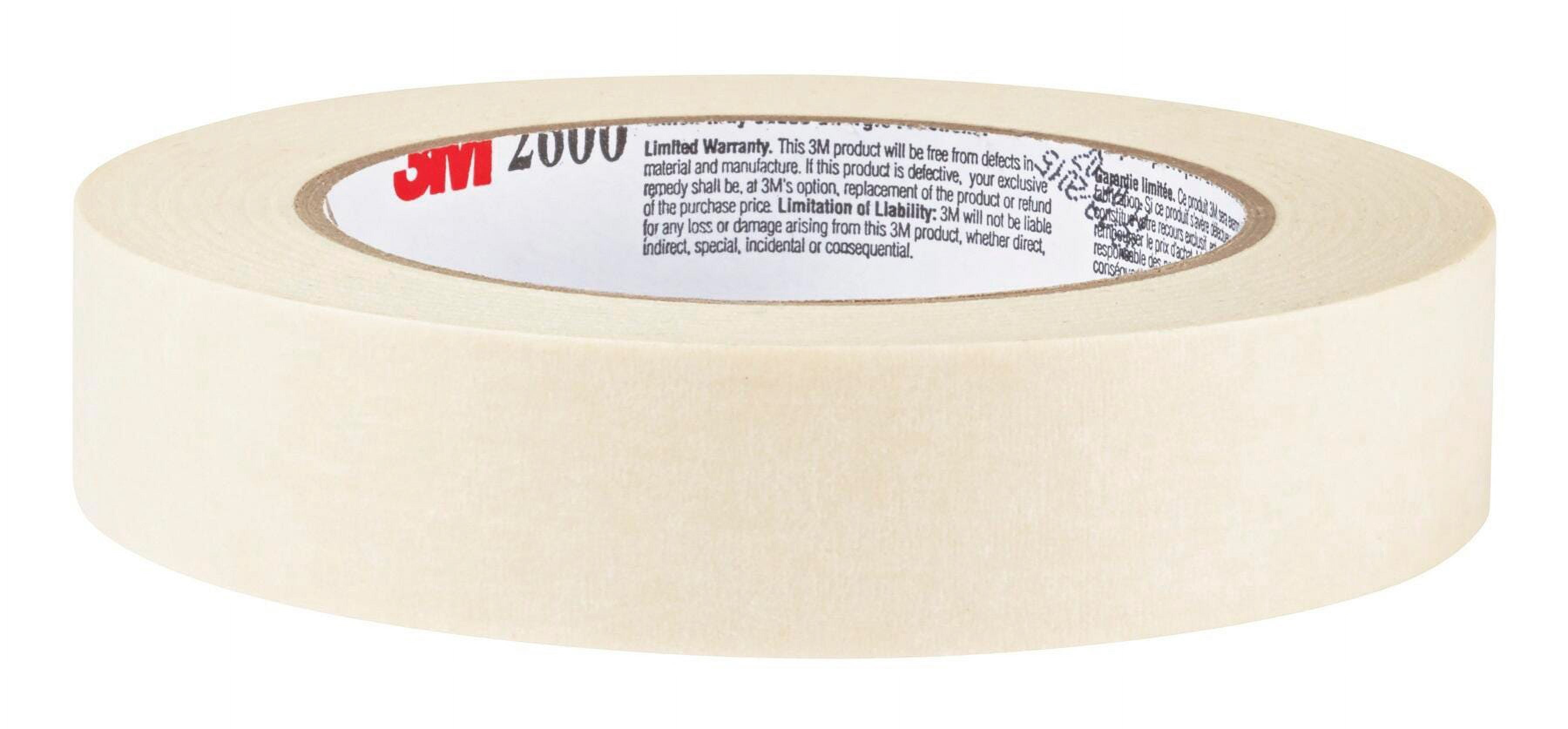 Highland 2600 Masking Tape, 1 Inch x 60 Yards, 3 Inch Core, Pack of 9