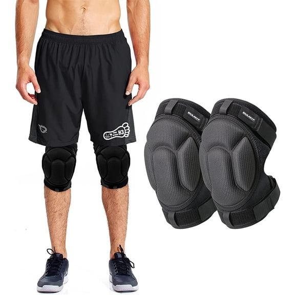 Namzi Knee Pads with Adjustable Bandage for Adults & Teenagers, Anti-Slip & Collision Avoidance Volleyball Football Basketball Knee Pads, Thick Padded Knee Protection