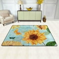 thumbnail image 2 of Dreamtimes Vintage Sunflowers Area Rug 72x48in Retro Butterfly Floral Non-Slip Floor Carpet Comfort Floor Mats Decor for Indoor Living Dining Room and Bedroom Area, 2 of 7