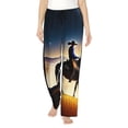 thumbnail image 1 of Fotbe Azure Sky Western Desert Cowboy Pantalones de Pijama para Mujer, Pantalones de Dormir, Pantalones Pj con Cordón y Bolsillos-Large, 1 of 6
