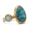 thumbnail image 1 of .925 Sterling Silver 14 Karat Gold Plated Blue Topaz Women's Ring, 1 of 1