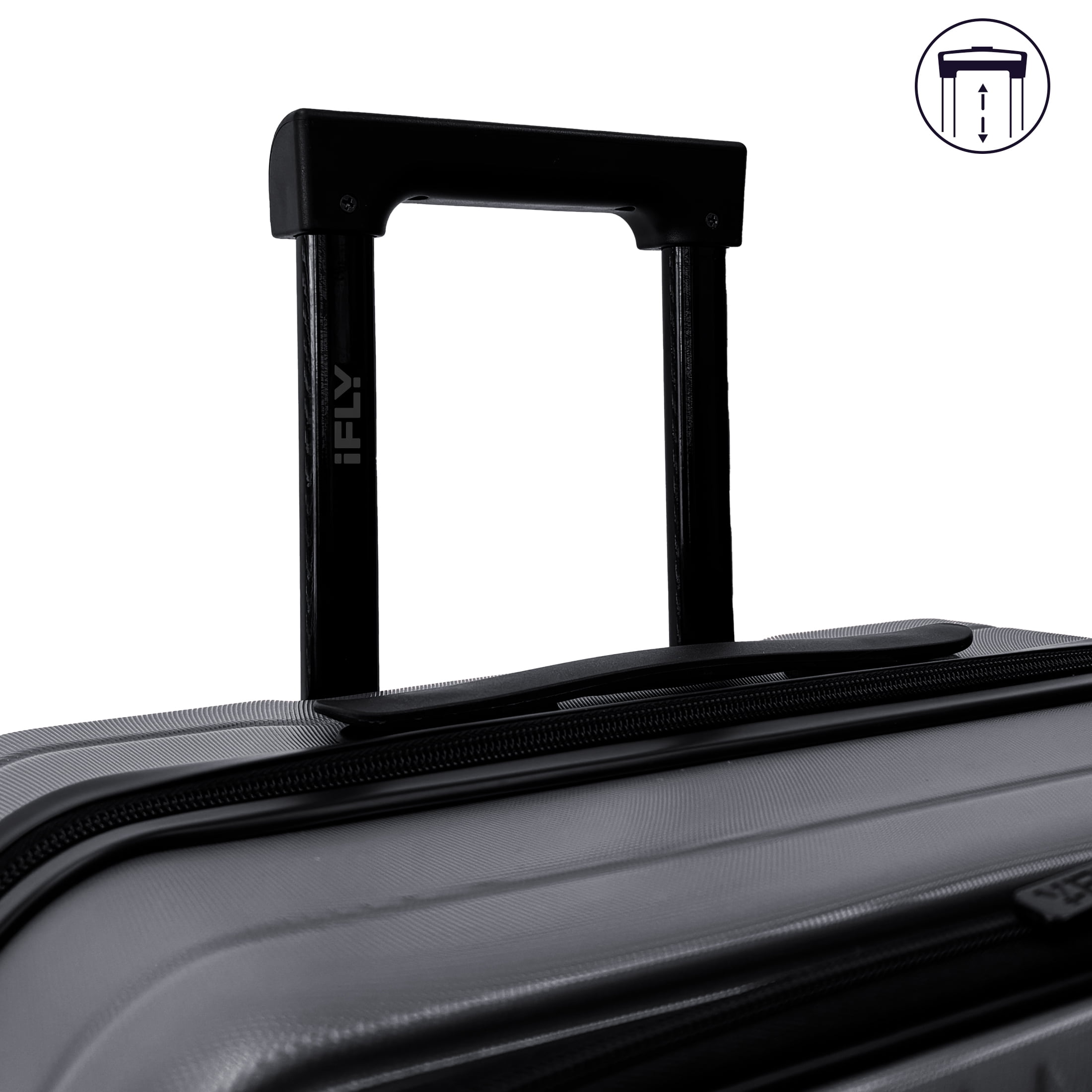 iFLY Quantum 24" Expandable Medium Checked Hardside Top-Opening Luggage, Charcoal