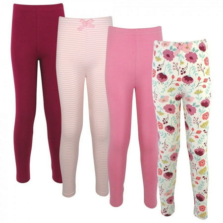 UPC: 0660168615944 | Touched by Nature Baby Toddler Big Kids and Youth Girl Organic Cotton Leggings 4pk Botanical 3 Toddler