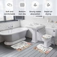 thumbnail image 6 of Maps Of The World Bathroom Rugs Set Earth Famous Buildings Tourism Beige Non Slip Absorbent Soft Bath Mats 3 Piece Set with Bathroom Rug, U-Shaped Floor Mat, Toilet Seat Cover Large Size, 6 of 9