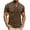Khaki, variant on Men's T Shirts Men's Fashion Short Sleeve Button Color T Shirt Round Neck Tough Guy Base Top Size:M