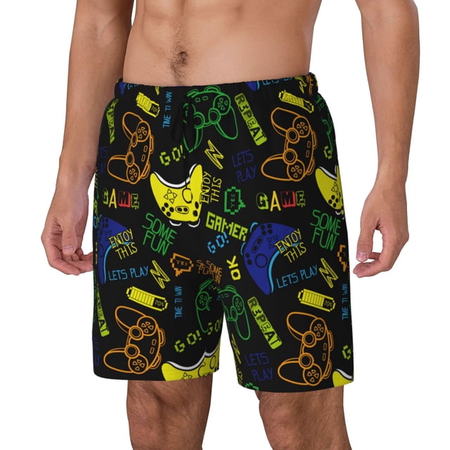 Fotbe Game Play Traje de Baño para Hombre – Shorts de Natación de Secado Rápido con Forro y Bolsillos-X-Large