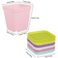 thumbnail image 2 of 24Pcs Small Plant Pots with Tray Plastic Square Flower Pots Colorful Flower Nursery Seedling Pots, 2 of 9